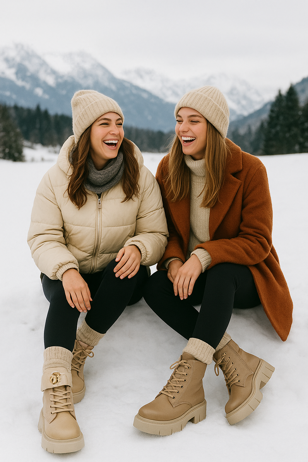 damskie beżowe botki Potocki