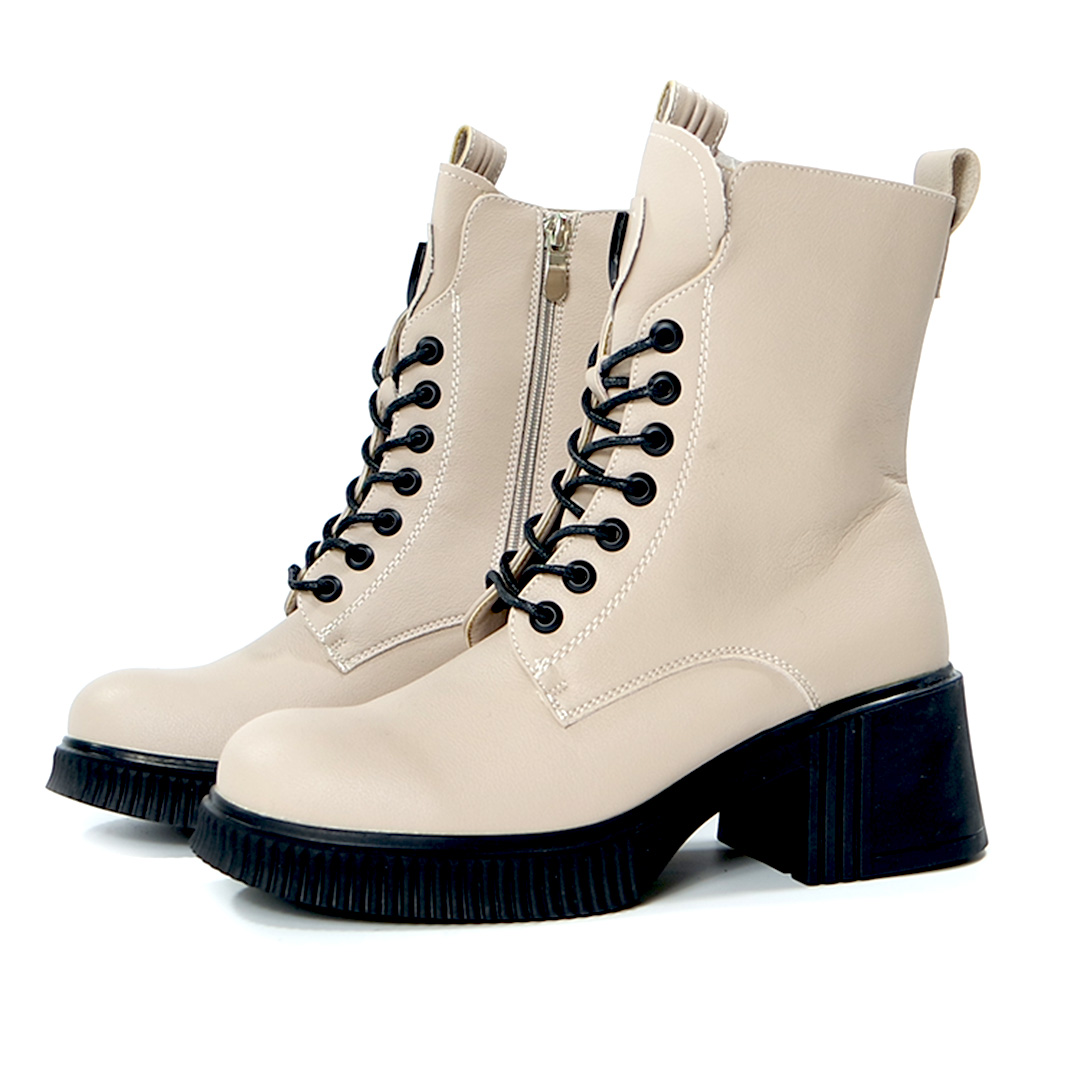 botki trapery ze skóry naturalnej 