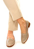 Damskie beżowe półbuty czółenka ażurowe na klocku Potocki