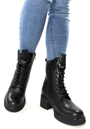 Damskie czarne botki SKÓRA 10302 Cambell