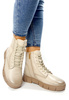 Damskie beżowe botki trapery na koturnie Potocki