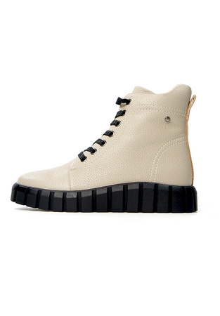 Damskie czarne botki zapinane wiązane Potocki