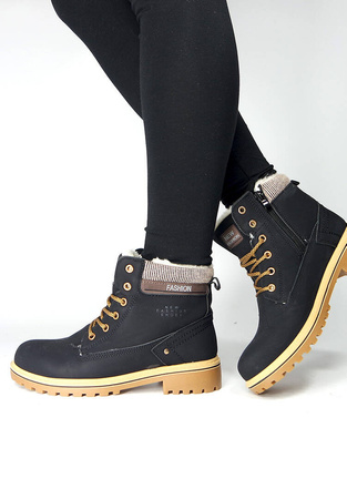 Damskie czarne trapery ocieplane Potocki