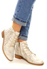 Damskie złote ażurowe botki wiosenne Potocki