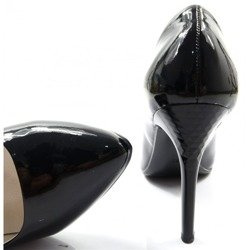 Damskie czarne szpilki 3d lakier