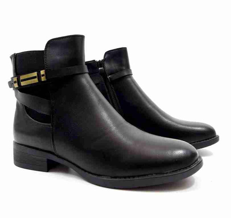 Damskie czarne botki z gumą