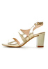 Damskie złote sandały wyższy słupek Sergio Leone