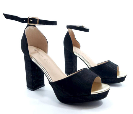 DAMSKIE CZARNE SANDAŁY NA PLATFORMIE