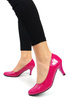 Damskie fuksja lakierowane czółenka 6 cm