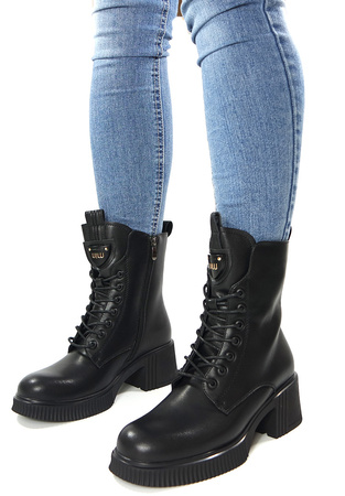 Damskie czarne botki SKÓRA 10302 Cambell