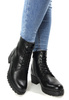 Damskie czarne botki na grubym klocku 12674 Potocki
