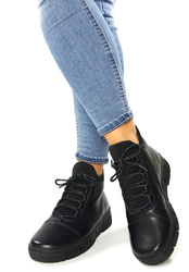 Damskie czarne botki SKÓRA 19341 Cambell