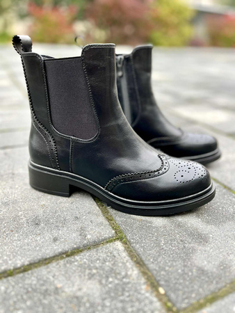 Damskie czarne botki sztyblety zapinane na zamek B03 Sabatina