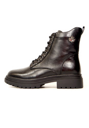 Damskie czarne botki niski klocek zapinane Potocki