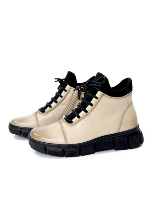 Damskie beżowe botki SKÓRA 19341 Cambell