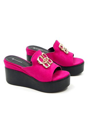 DAMSKIE CZARNE WYSOKIE KLAPKI KOTURN