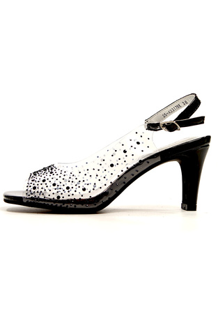 Damskie czarne transparentne przezroczyste silikonowe sandały słupek Potocki