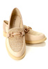 Damskie jasnobeżowe półbuty mokasyny niski klocek 