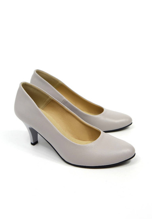 Damskie szare czółenka 6 cm