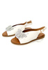 Damskie białe płaskie sandały z motylem wkładka skórzana