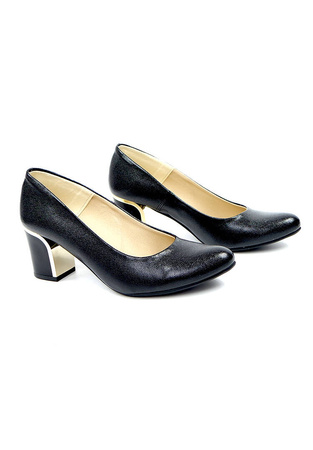 Damskie czarne eleganckie czółenka słupek