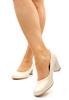 Damskie beż perła klasyczne czółenka słupek