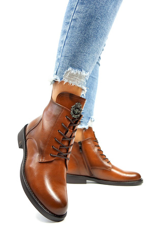 Damskie brązowe botki Potocki