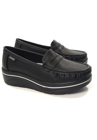 Damskie bardzo lekkie mokasyny półbuty na koturnie