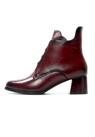 Damskie bordowe botki na obcasie 12667 potocki