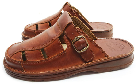 Klapki męskie Łukpol ze skóry