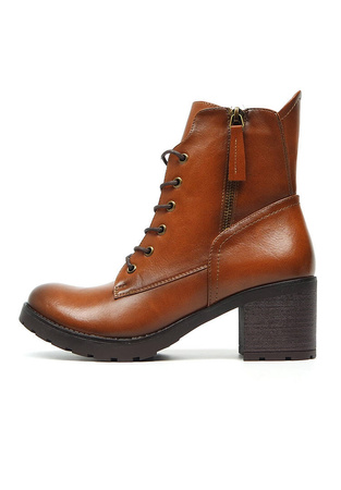 Damskie brązowe botki wyższe Potocki