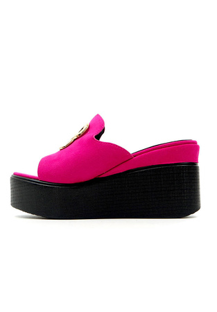 DAMSKIE CZARNE WYSOKIE KLAPKI KOTURN