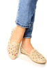Damskie beżowe ażurowe baleriny Skotnicki