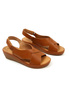 Damskie brązowe sandały koturn