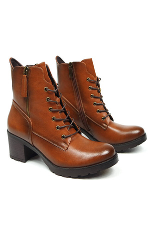 Damskie brązowe botki wyższe Potocki