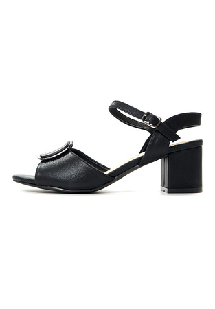 Damskie czarne sandały na klocku Sabatina