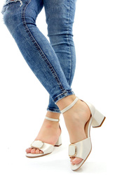 Damskie perłowe sandały na klocku