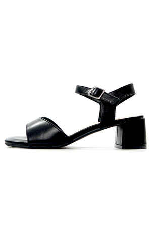 Damskie czarne sandały na klocku Sergio Leone