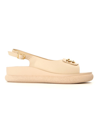 Damskie beżowe sandały na platformie