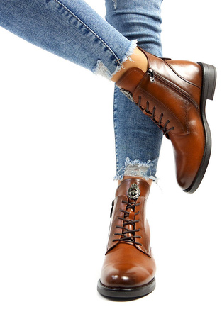 Damskie brązowe botki Potocki