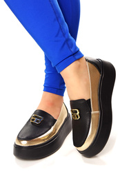 Damskie białe lekkie szersze skórzane półbuty na platformie