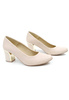 Damskie beżowe eleganckie czółenka słupek