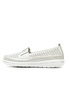 Damskie białe srebrne mokasyny półbuty skóra naturalna