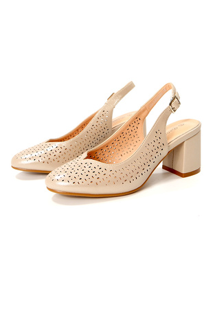 Damskie beżowe sandały zakryte palce Potocki