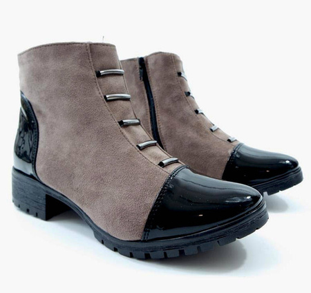 Damskie brązowe krótkie botki