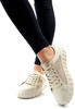 Damskie beżowe skórzane obuwie sportowe