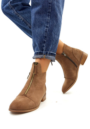 Damskie brązowe niskie botki Potocki