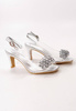 Damskie transparentne przezroczyste srebrne sandały na słupku Potocki