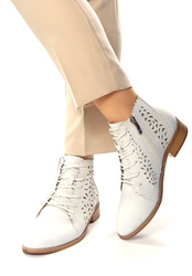 Damskie srebrne ażurowe botki wiosenne Potocki