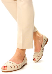 Damskie beżowe płaskie sandały Potocki